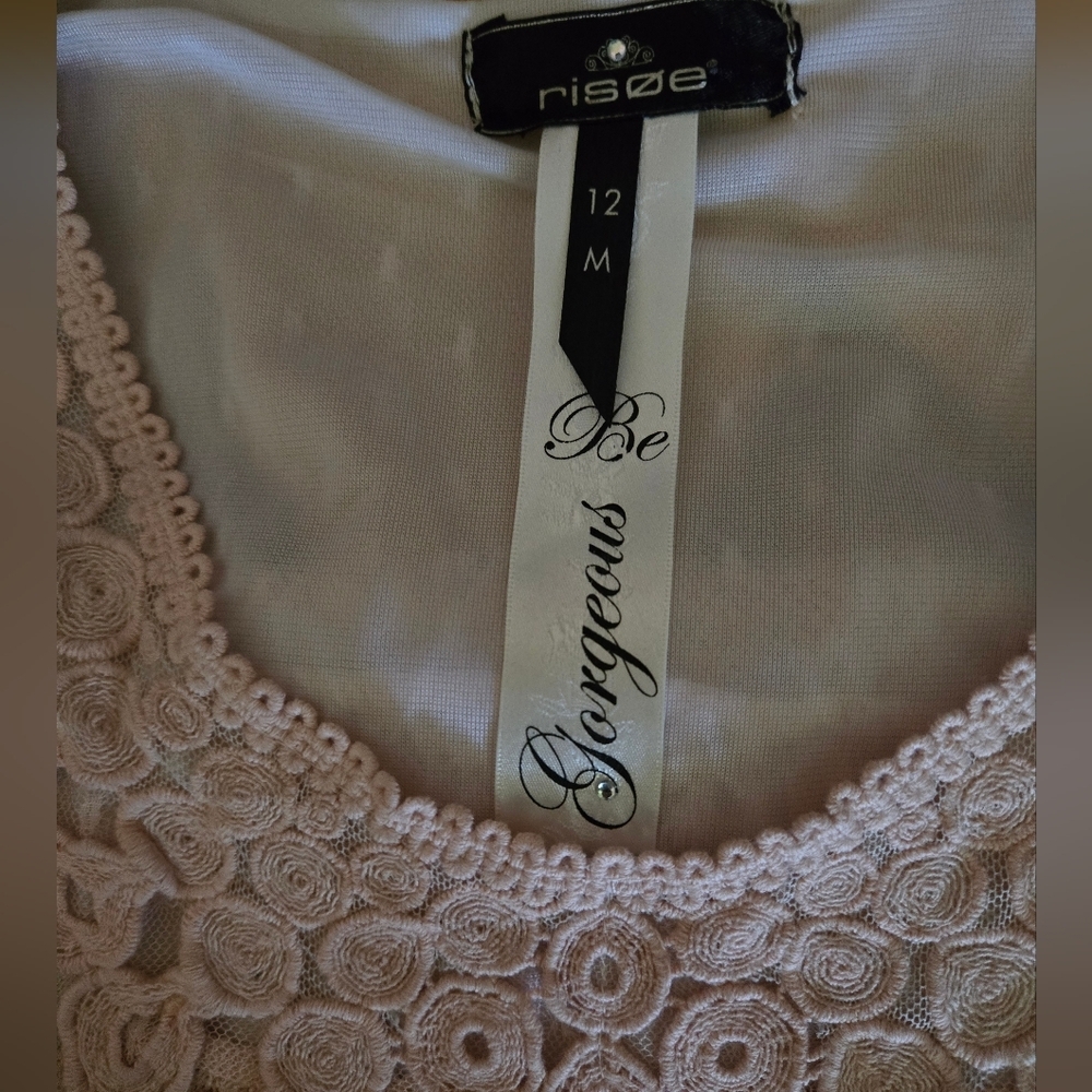 NWT RARE Risøe Be Beautiful Pink Crochet Shift Dress - Picture 14 of 16